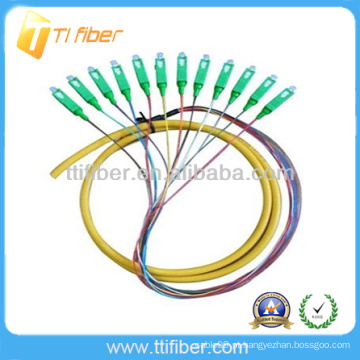 SC / APC singlemode 12 núcleos de fibra de fibra ótica pigtail